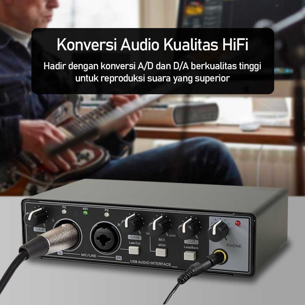 Jual External Sound Card USB Audio Interface Preamp 2 In 2 Out - MD22 ...