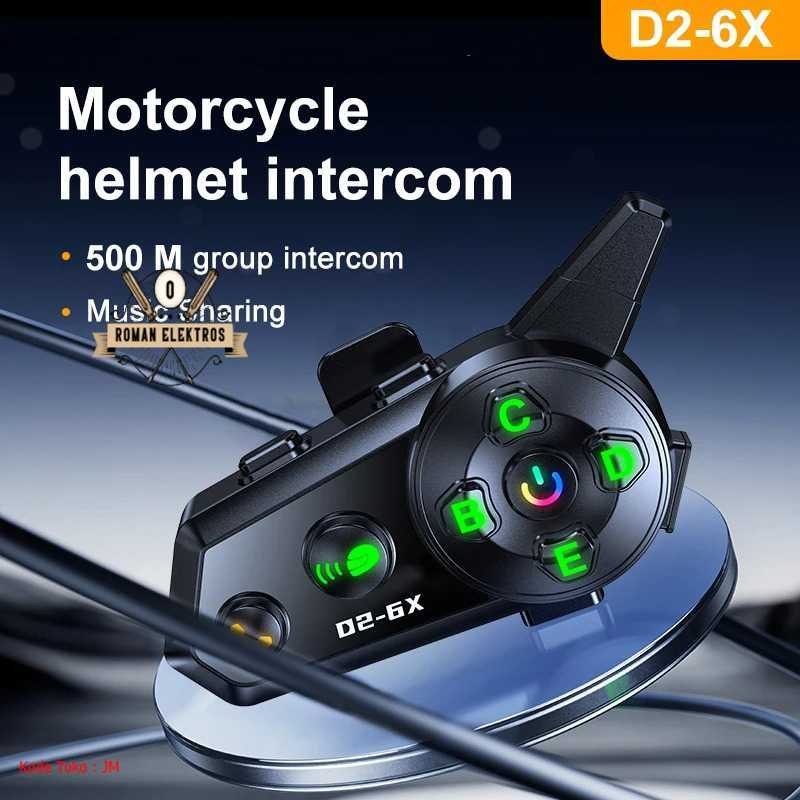 Jual Intercom Helm Bluetooth Headset 6 Riders Call IPX6 1000mAh - D2-6X ...