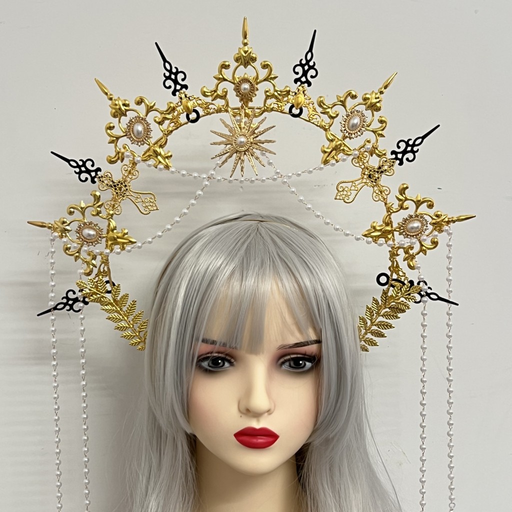 BLESSUME Mary Halo Kroon Tiara Hoofdband Vrouwen Fancy Dress Godin