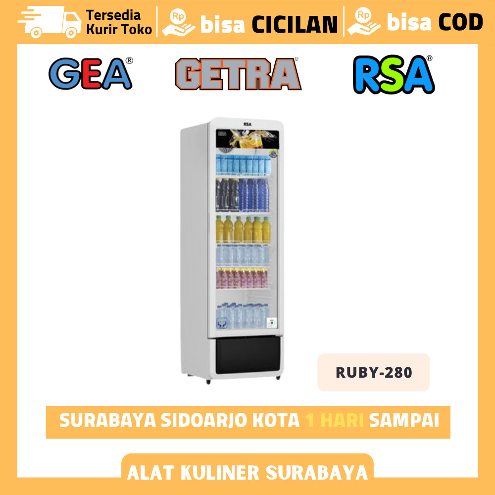 Jual Showcase Pendingin Minuman 1 Pintu kaca RSA RUBY-280 Display ...