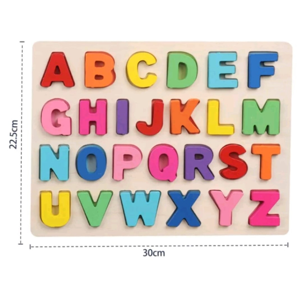 Jual EDUFUNTOY CHUNKY PUZZLE ABC 123 TRACING WOODEN PUZZLE ANAK KAYU ...