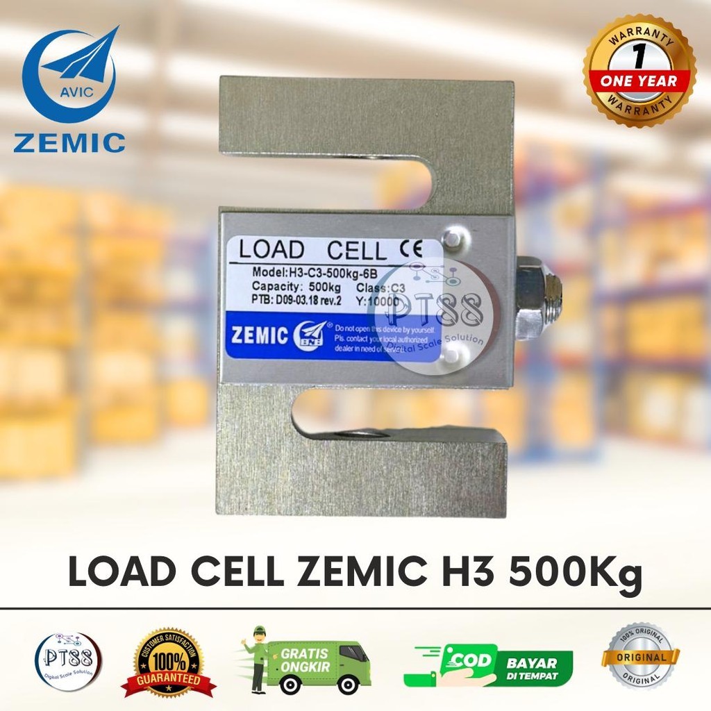 Jual load cell ZEMIC h3 500kg / load cell S 500kg / load cell tension ...