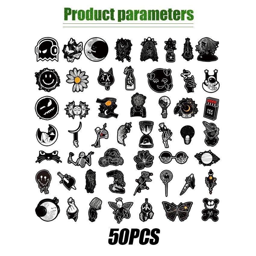 Jual 50Pcs Stiker Pack Hitam Putih keren Black & White Sticker Tumblr ...