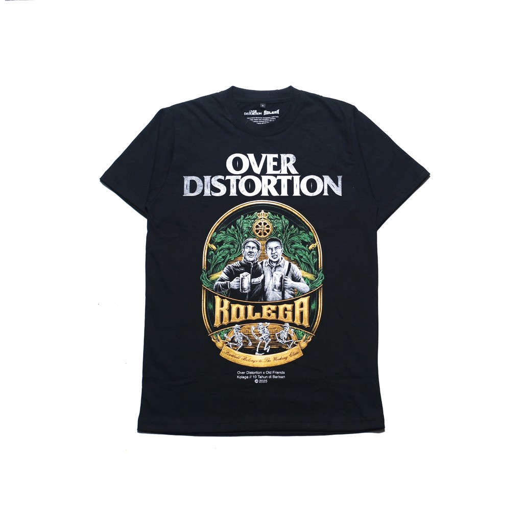 Jual Tshirt OVER DISTORTION x OLD FRIENDS - KOLEGA (black) | Shopee ...