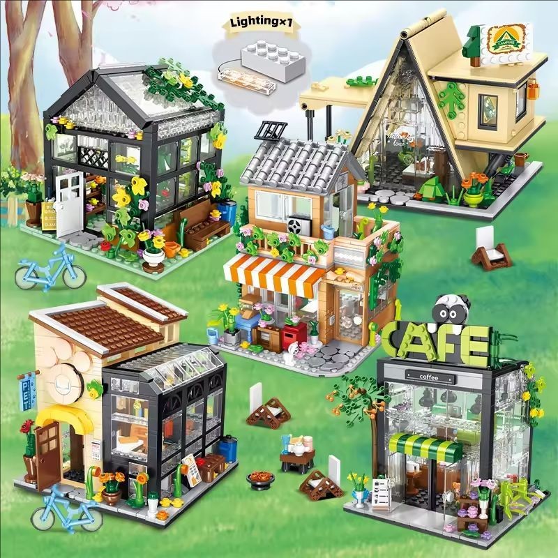 Jual Mainan Block Rumah Tingkat Impian Building Bricks Street Cafe ...