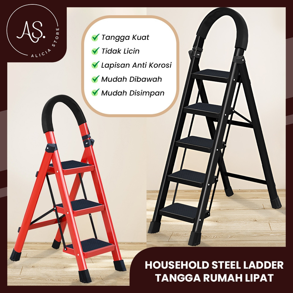 Jual Tangga Rumah Lipat Tangga Besi Lipat 3/4/5/6 Household Steel ...