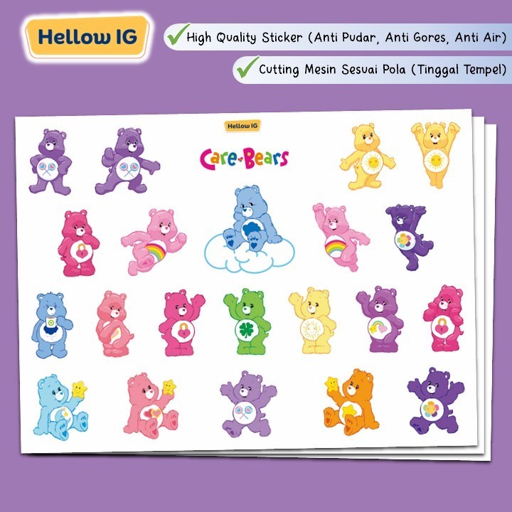 Jual STICKER PACK | STIKER CARE BEAR BERUANG LUCU WATERPROOF ANTI AIR ...
