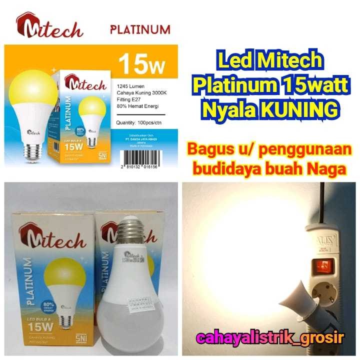 Jual Warm White / KUNING Lampu Led MiTech Bohlam A Bulb 15w 15Watt ...