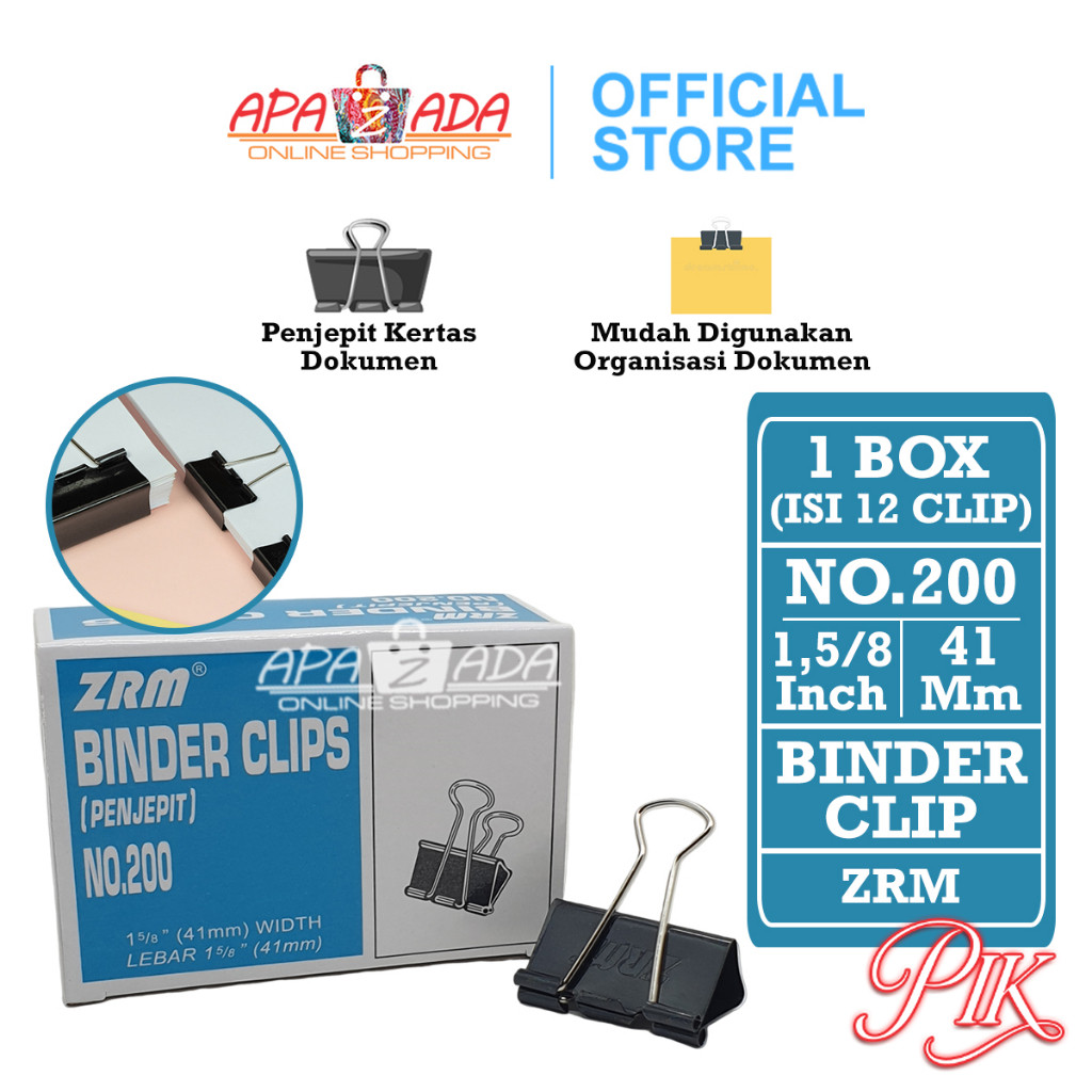 Jual Apazada Binder Klip No.200 [1 Box - 12 Pcs Klip] / Binder Clip ...
