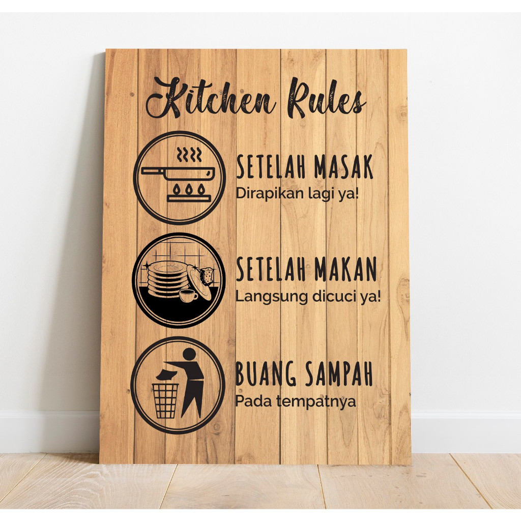 Jual Poster Kitchen Rules Dapur Setelah Masak Makan Buang Sampah ...