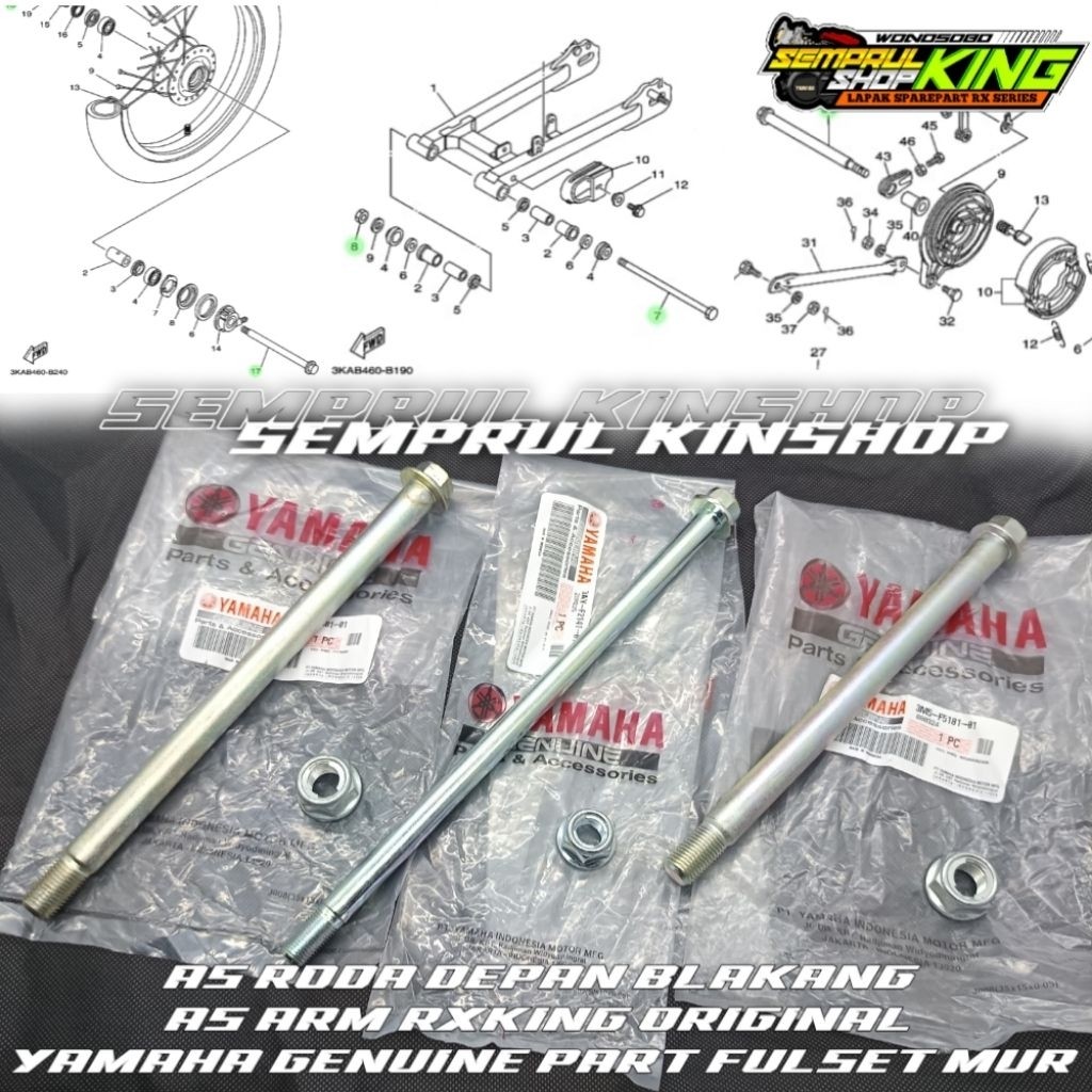 Jual As Roda Depan Belakang Arm Rx king Rxk Original Yamaha Genuine ...