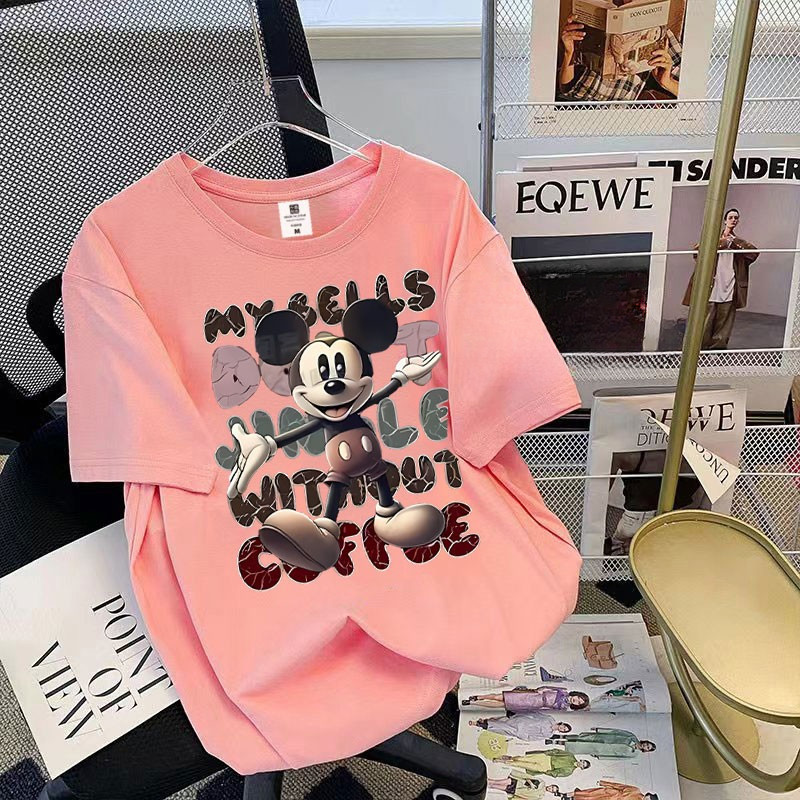 Disney Bordir Mickey Kaos Lengan Pendek Wanita main image 1