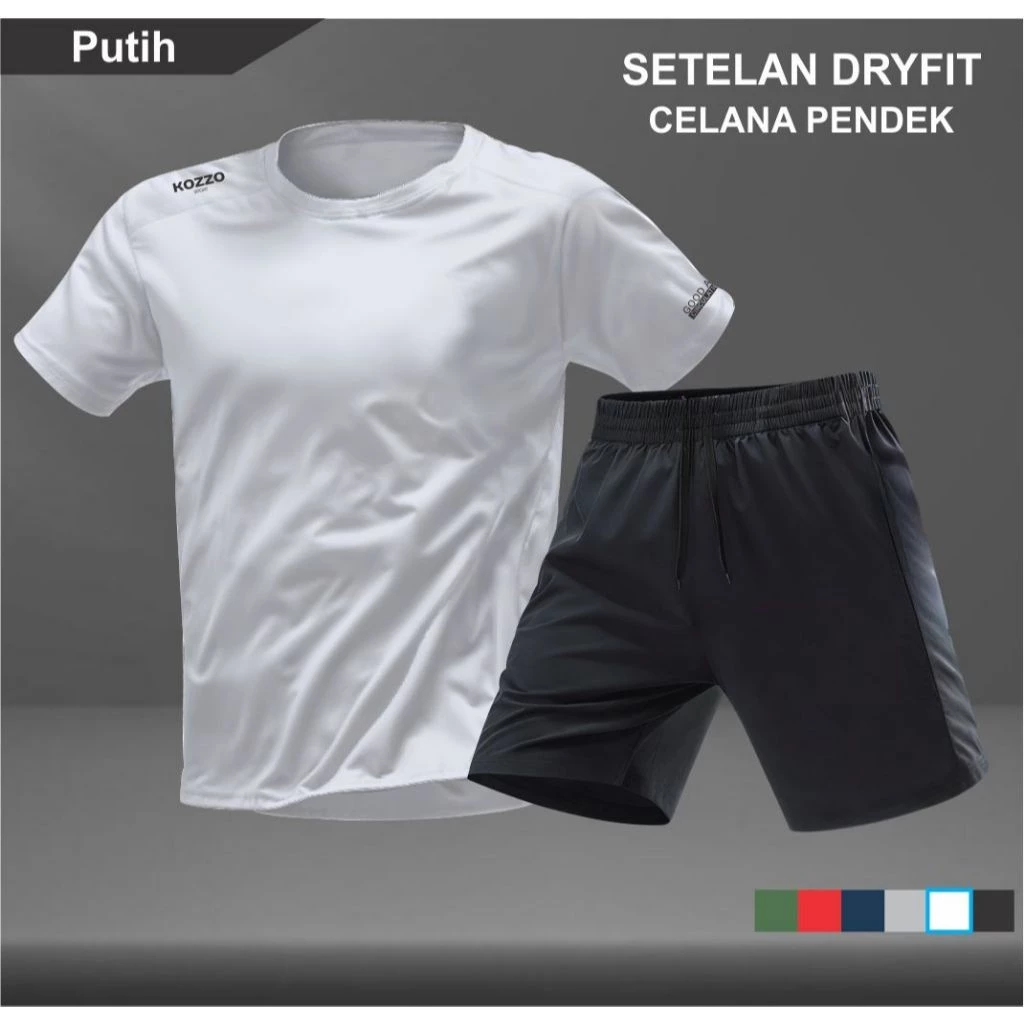Detail bahan dry fit premium setelan Kozzo yang adem dan ringan