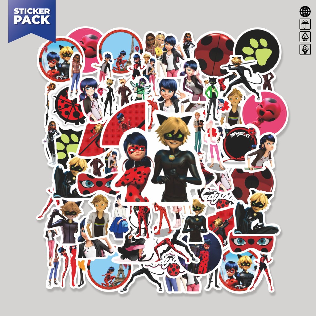 Jual [100PCS]Stiker Pack Sticker Kartun Miraculous Ladybug Sticker ...