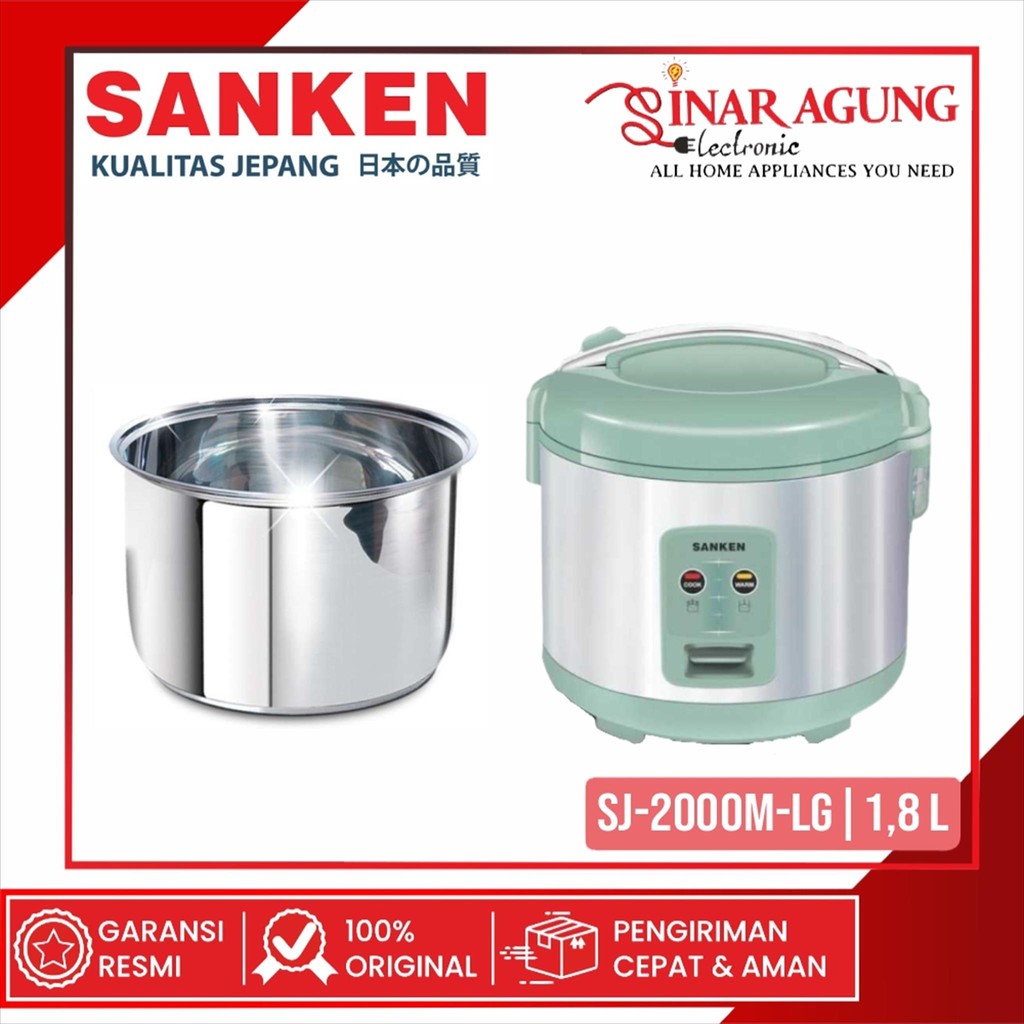 Jual SANKEN SJ2000M-LG / SJ-200M RICE COOKER 1.8 LITER - LIGHT GREEN ...