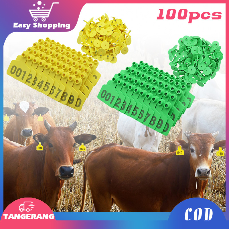 Jual 100pcs Penanda Sapi No 1-100 Ear Tag Ertag Kambing Eartag Sapi ...