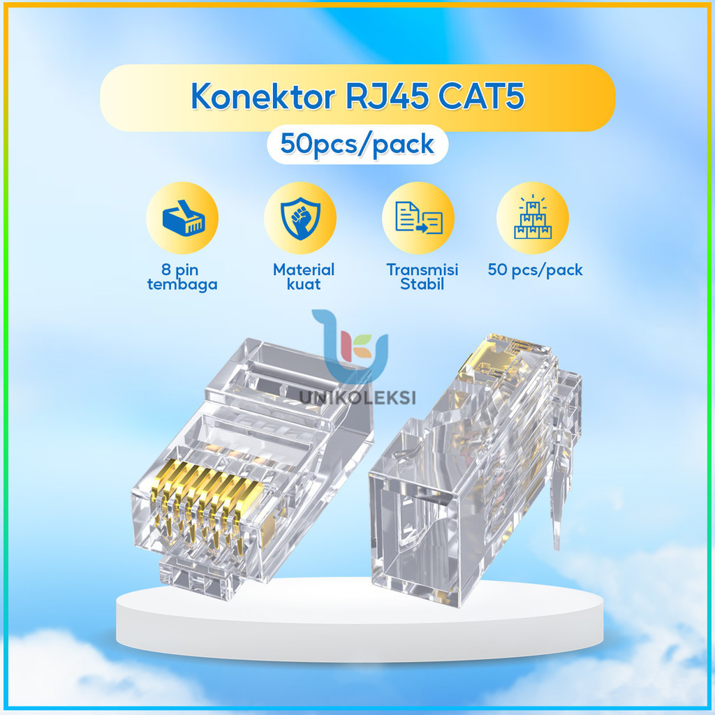 Jual [[ NEW PRODUCT ]] Connector 100pcs / 50pcs UTP RJ45 Cat 5e ...