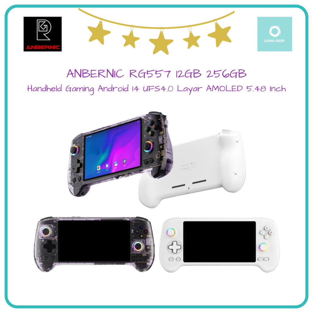 Jual ANBERNIC RG557 12GB 256GB Handheld Gaming Android 14 UFS4.0 Layar ...