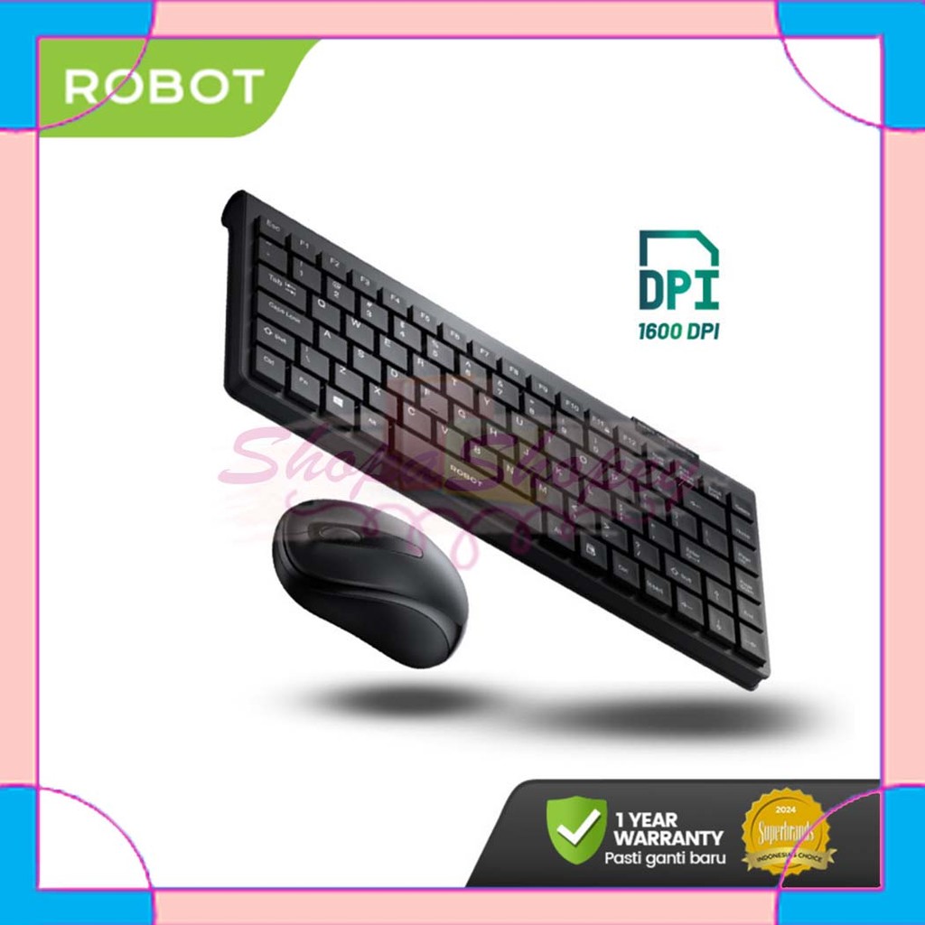 ROBOT KM3500 Keyboard Wireless Mini Portable Wireless Set Mouse Original - Garansi Resmi 1 Tahun