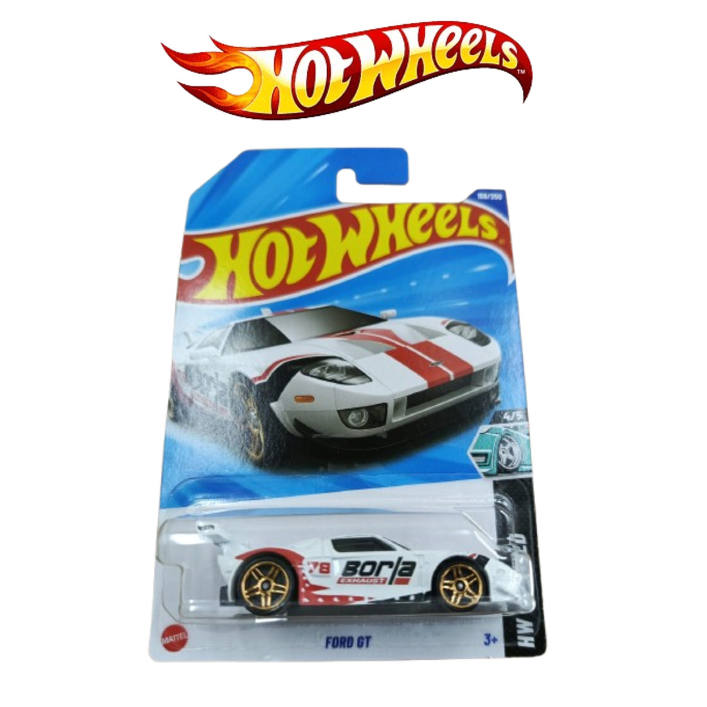 Jual Hot Wheels Ford GT Borla Modified Putih Rally Mobil