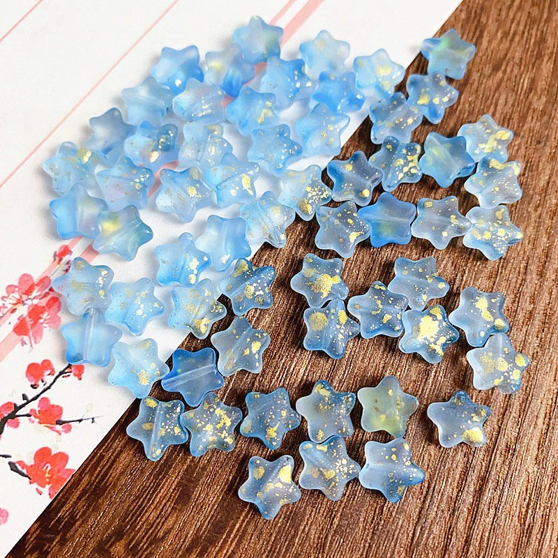 Jual 10 PCS Manik-manik Kaca Genuine Glass Beads - BINTANG MINI