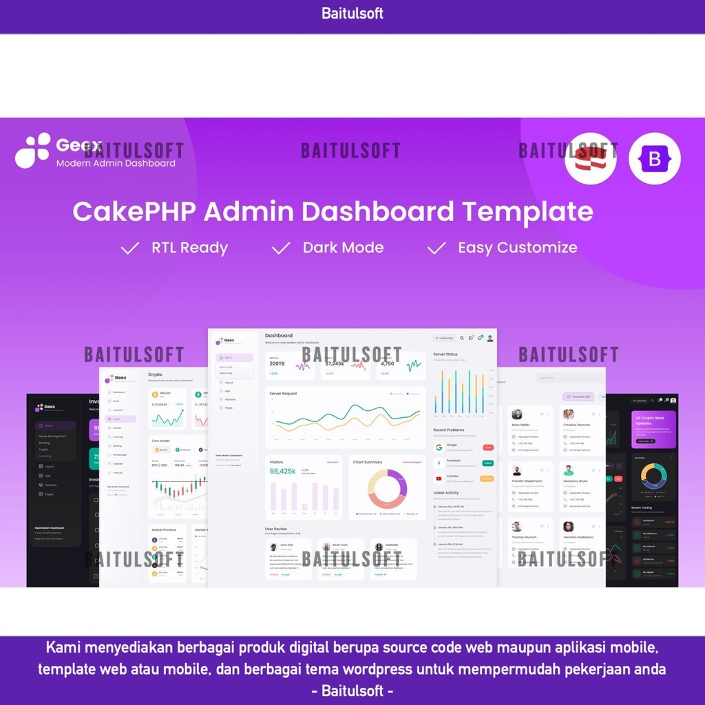 Jual WEB TEMPLATE GEEX - ADMIN & DASHBOARD CAKEPHP TEMPLATE D2097 ...