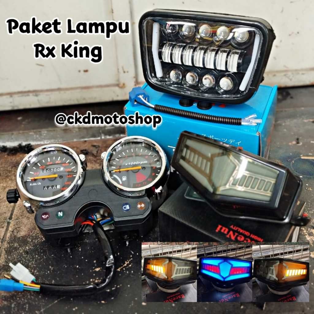 Jual PAKET LED RX KING LAMPU DEPAN 16 LED SET SPIDOMETER ANALOG PLUS ...