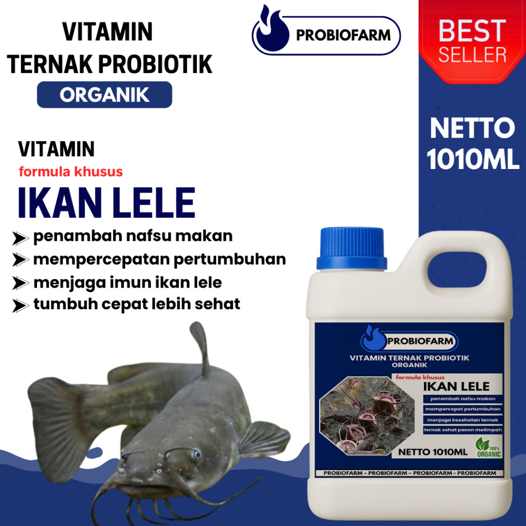 Jual Probiofarm Ikan Lele, Vitamin Ikan Lele Agar Cepat Besar 1010 ml