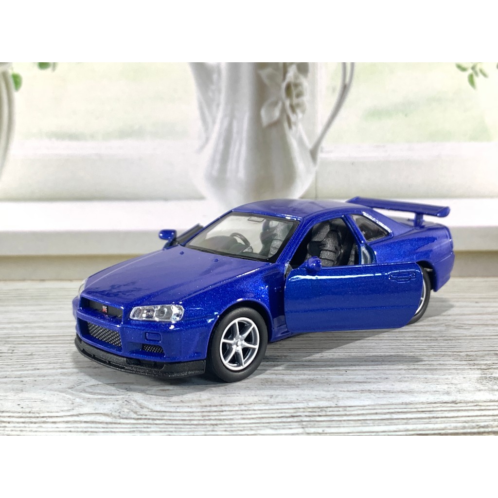 Jual NEX WELLY NISSAN SKYLINE GTR R34 BIRU 1:34 MINIATUR DIECAST ...