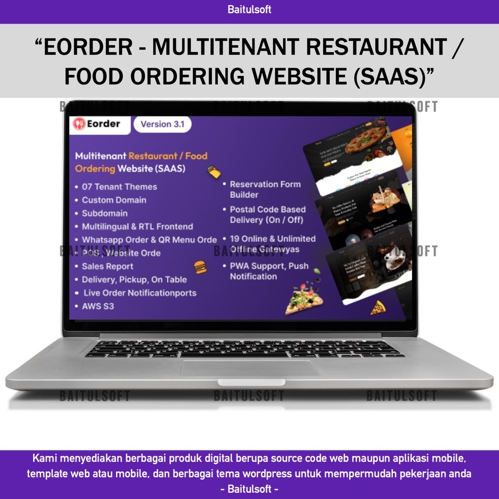 Jual SOURCE CODE APLIKASI WEB EORDER - MULTITENANT RESTAURANT / FOOD ...