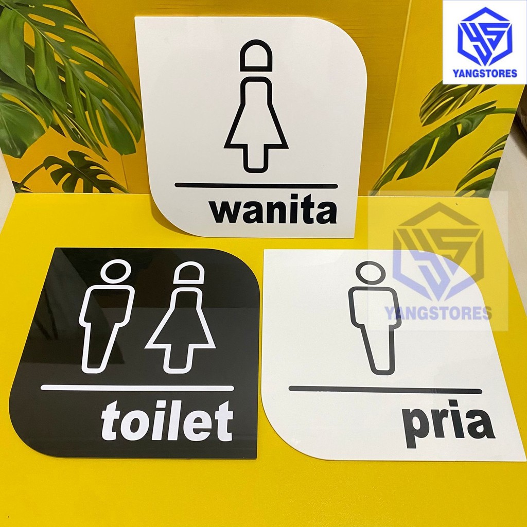 Jual VA Papan Tanda Toilet Akrilik / Signage toilet Cafe / Sign ...