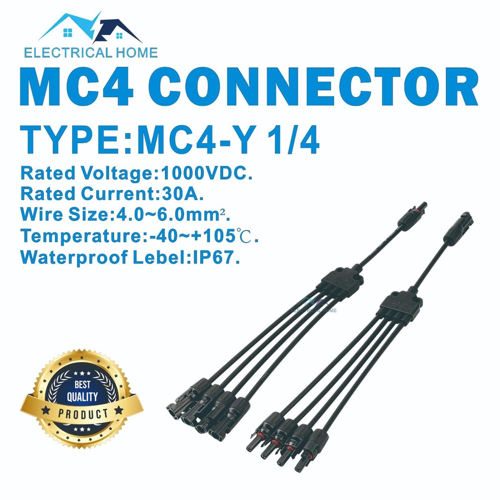 Jual MC4 Konektor Kabel Solar Panel 1 to 4 30A 1000V / MC4 Connector ...