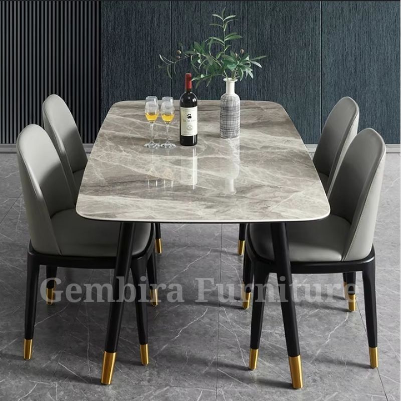 Jual Meja makan dining set table marmer marble besi custom gold promo ...