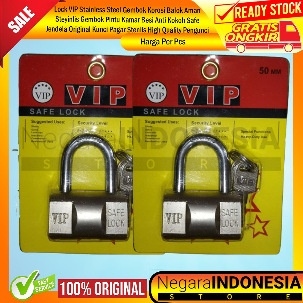 Jual Lock VIP Stainless Steel Gembok Korosi Balok Aman Steyinlis Gembok ...