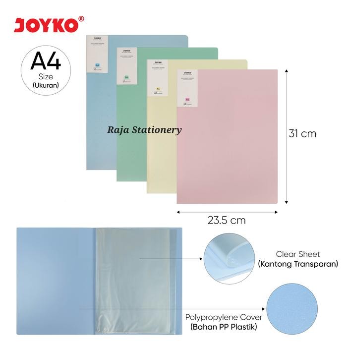 Jual ANDMA Joyko Document Keeper Clear Holder PASTEL Map Dokumen Album ...