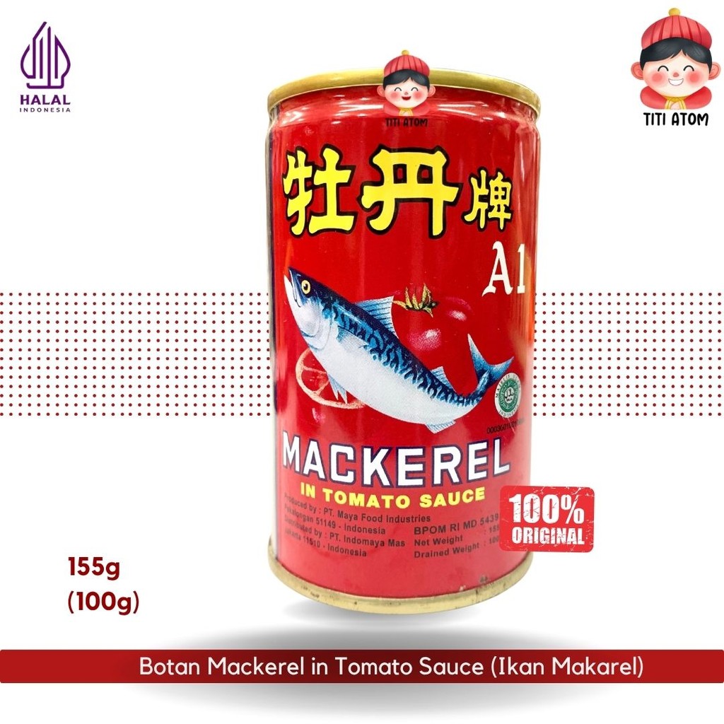 Jual Botan Mackerel in Tomato Sauce (Ikan Makarel/Sarden) [155g/100g ...