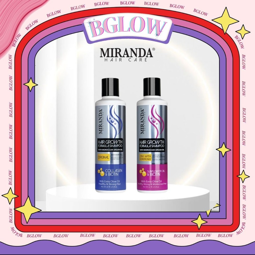 Jual Miranda Hair Growth Biotin Shampoo 200ml / ORIGINAL 2IN1 WITH ...
