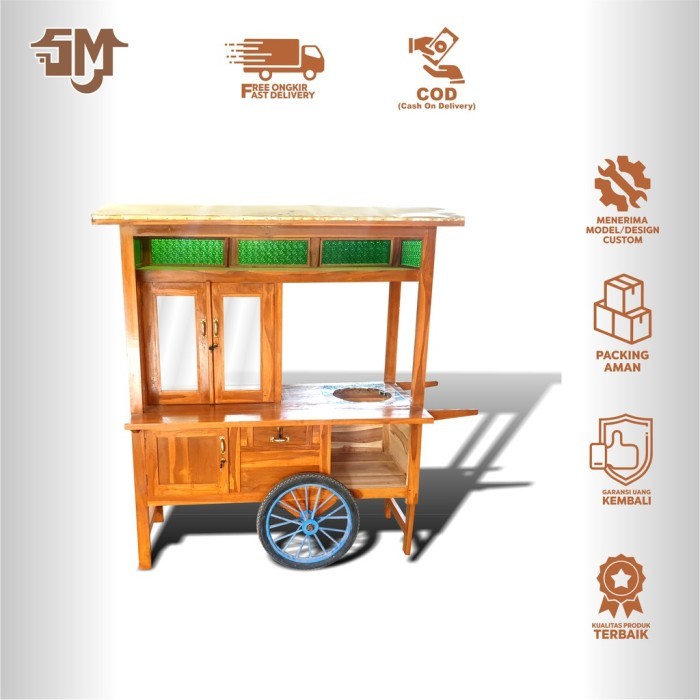 Jual Gerobak Jualan Grobak Gorengan Etalase Pintu Berkualitas | Shopee ...