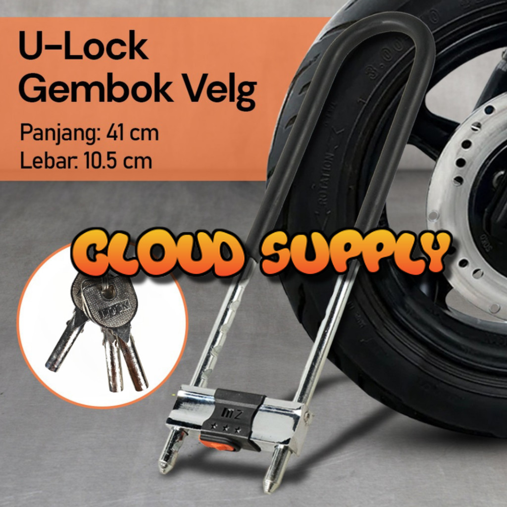 Jual LIANG SHAN HAO HAN Gembok U-Lock Velg Ban Motor Anti Maling 41cm ...