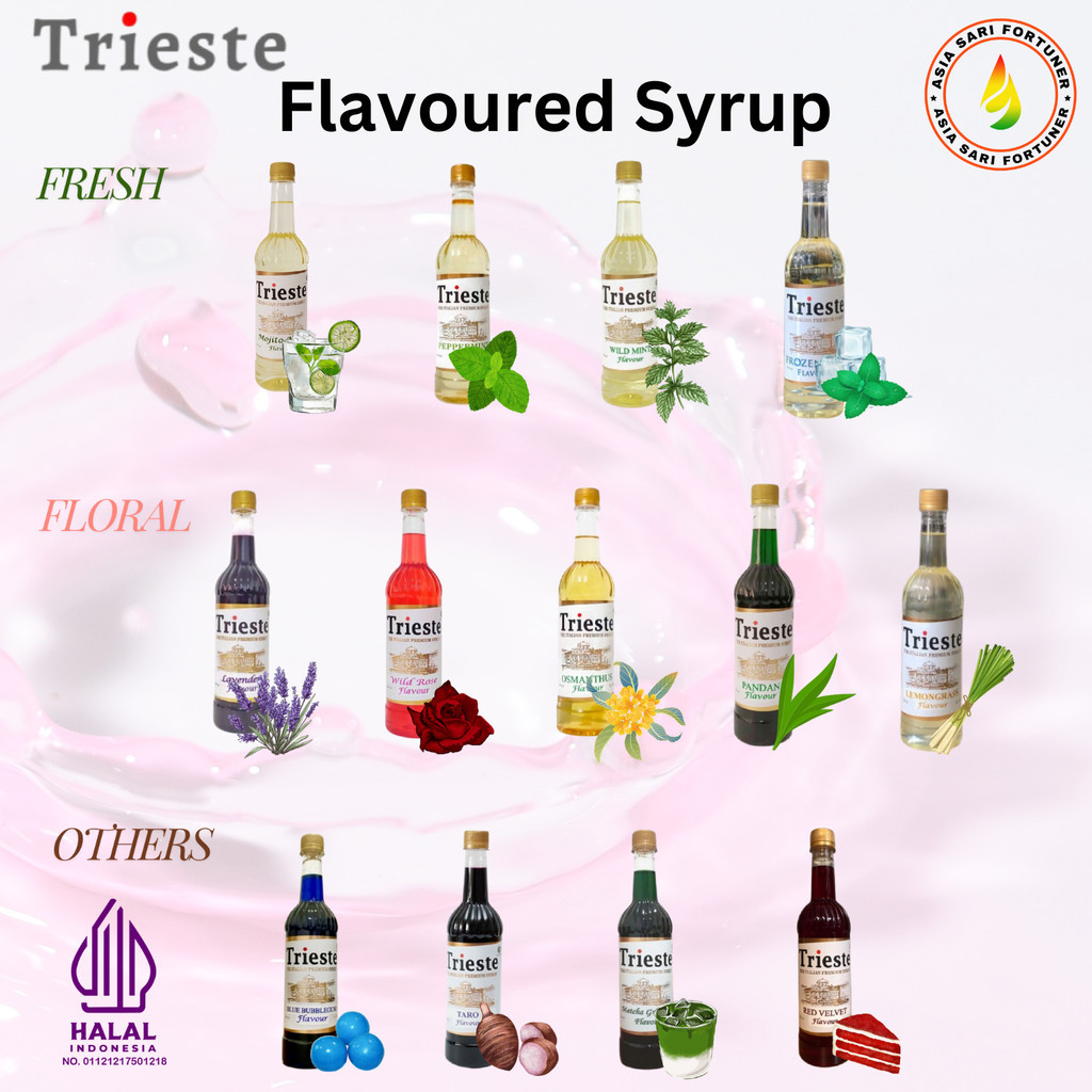 Jual TRIESTE Italian Premium Syrup Varian FLAVOURED SYRUP 650ml 