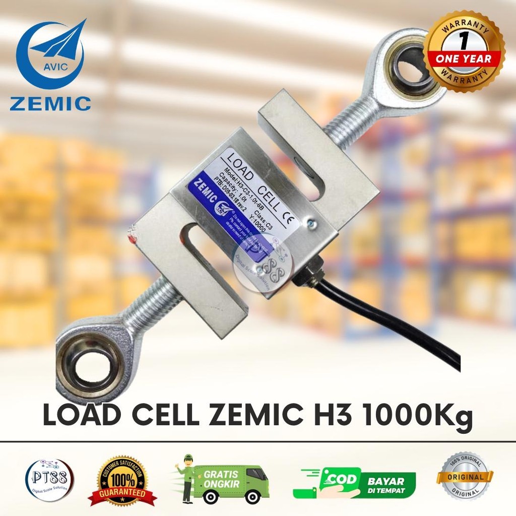 Jual LOAD CELL TARIK TYPE S 1 TON / LOAD CELL ZEMIC H3 1TON PLUS ...
