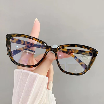 Clarfram Kacamata Eye Cat Wanita Anti Cahaya Biru Bingkai Besar Kacamata Anti Radiasi Blueray