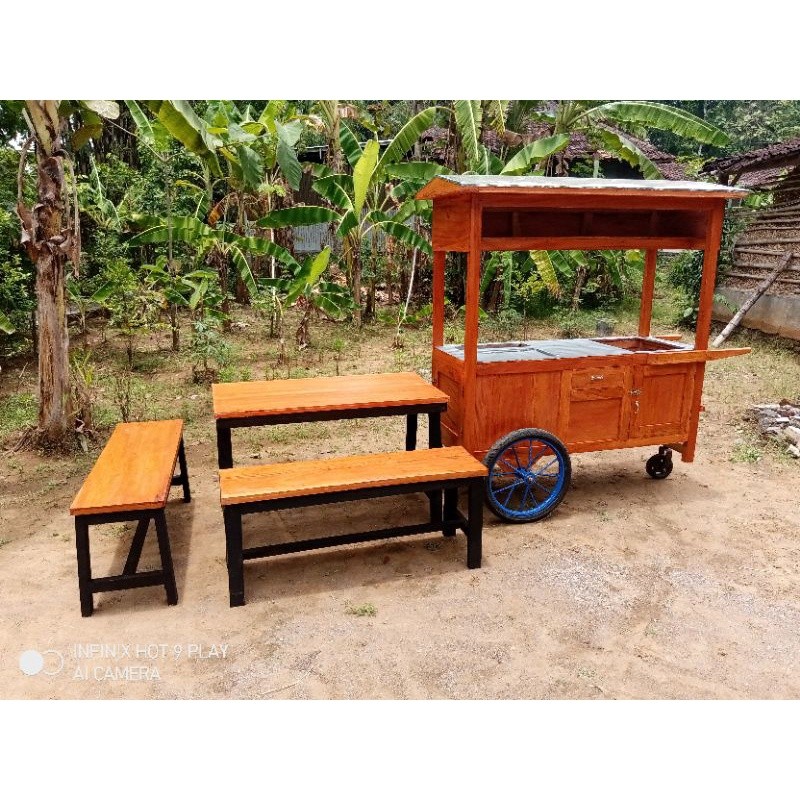 Jual gerobak roti bakar dan satu set meja dan kursi duduk free ongkir ...