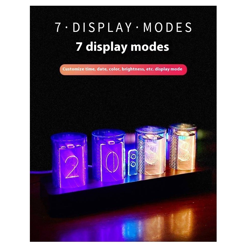Jual NIXIE RGB LED Bluetooth Clock Retro Digital Tube Jam Meja 4 Digit ...
