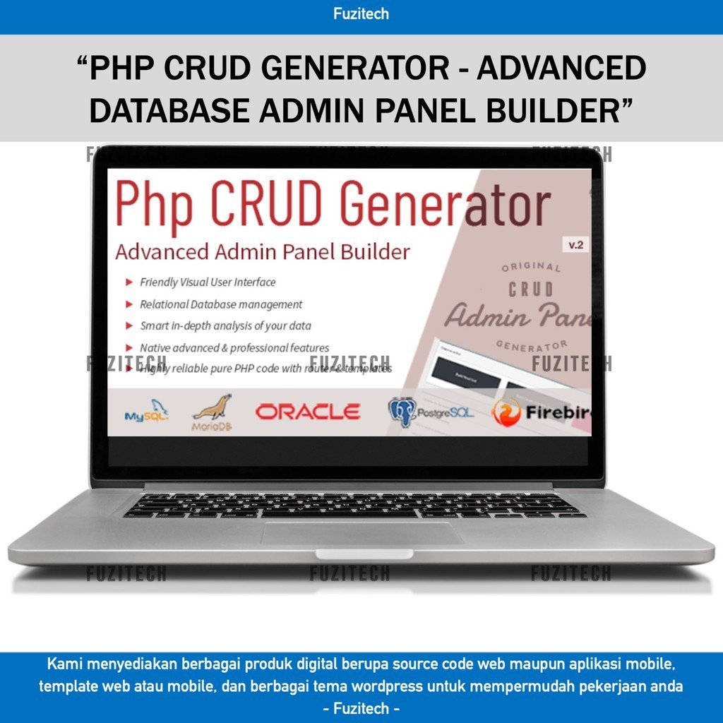 Jual SOURCE CODE APLIKASI WEB PHP CRUD GENERATOR - ADVANCED DATABASE ...