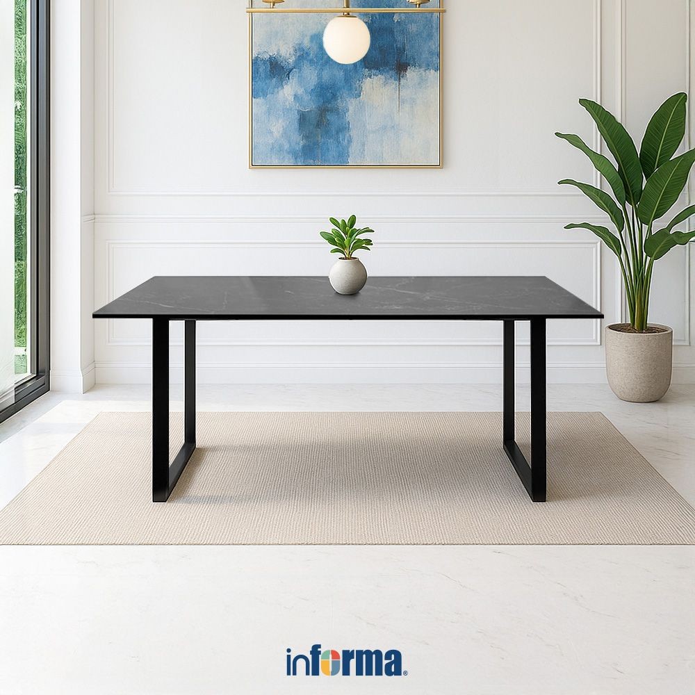 Jual Informa Hawton Meja Makan - Hitam Dining Table Dinner Table Meja ...