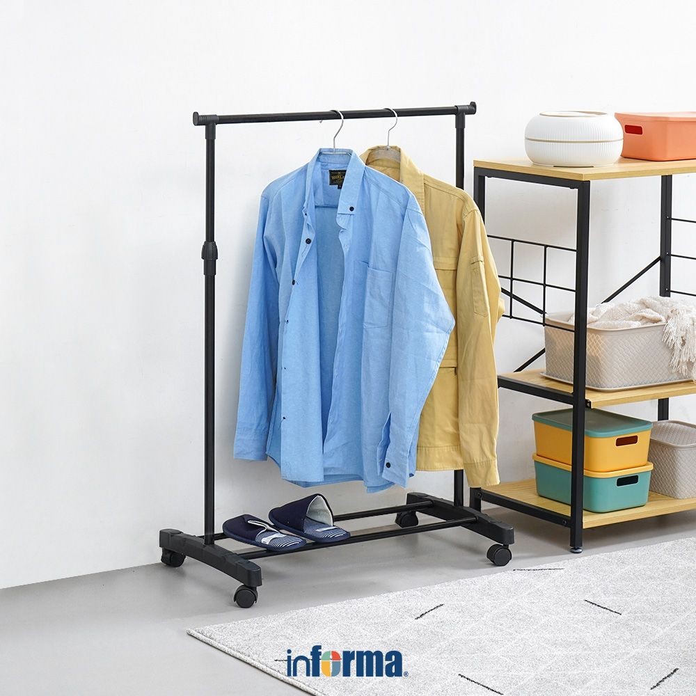Jual Informa Jash Gantungan Baju Single - Hitam Stand Hanger Gantungan ...