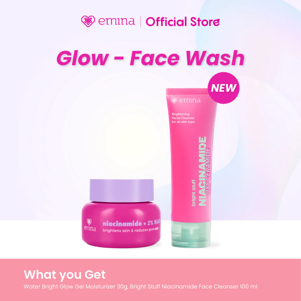 Emina Water Gel Moisturizer 30g dan Sunscreen Paket 2in1 untuk Hydrating dan Face Wash
