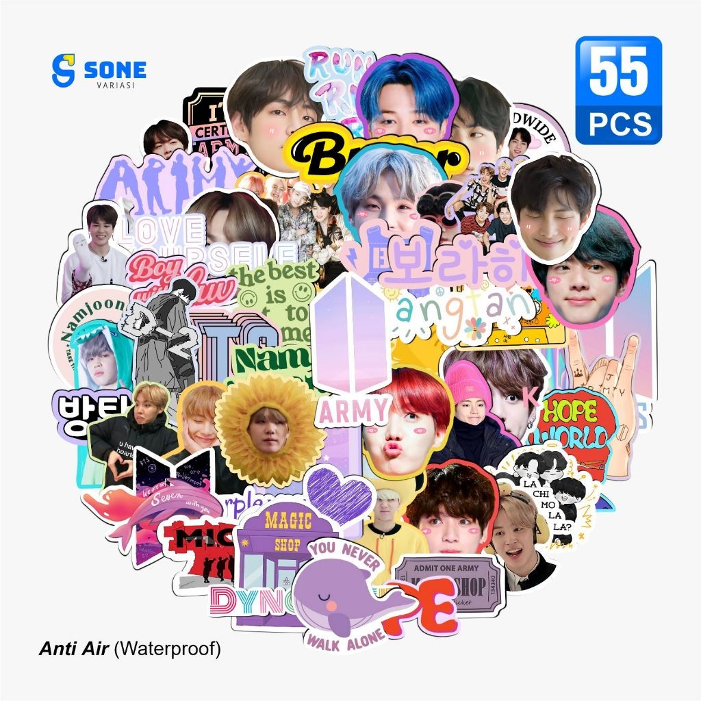 Jual Stiker Pack BTS Aesthetic Paper Vinyl Waterproof Dekorasi Stiker ...