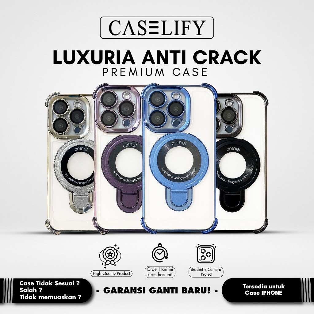 Jual CASELIFY luxuria anticrack magsafe standing lens protector
